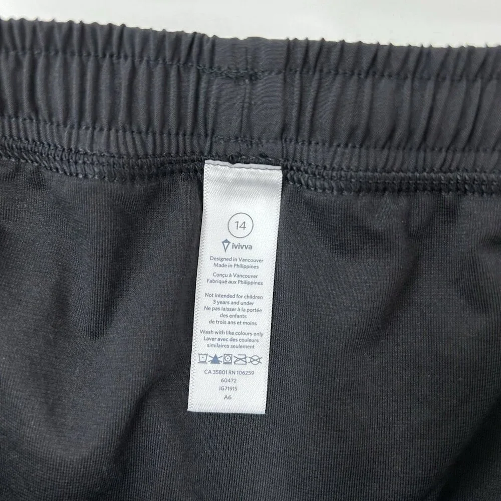 Ivivva Lululemon Lined Shorts Girls Size‎ 14 Black 6”